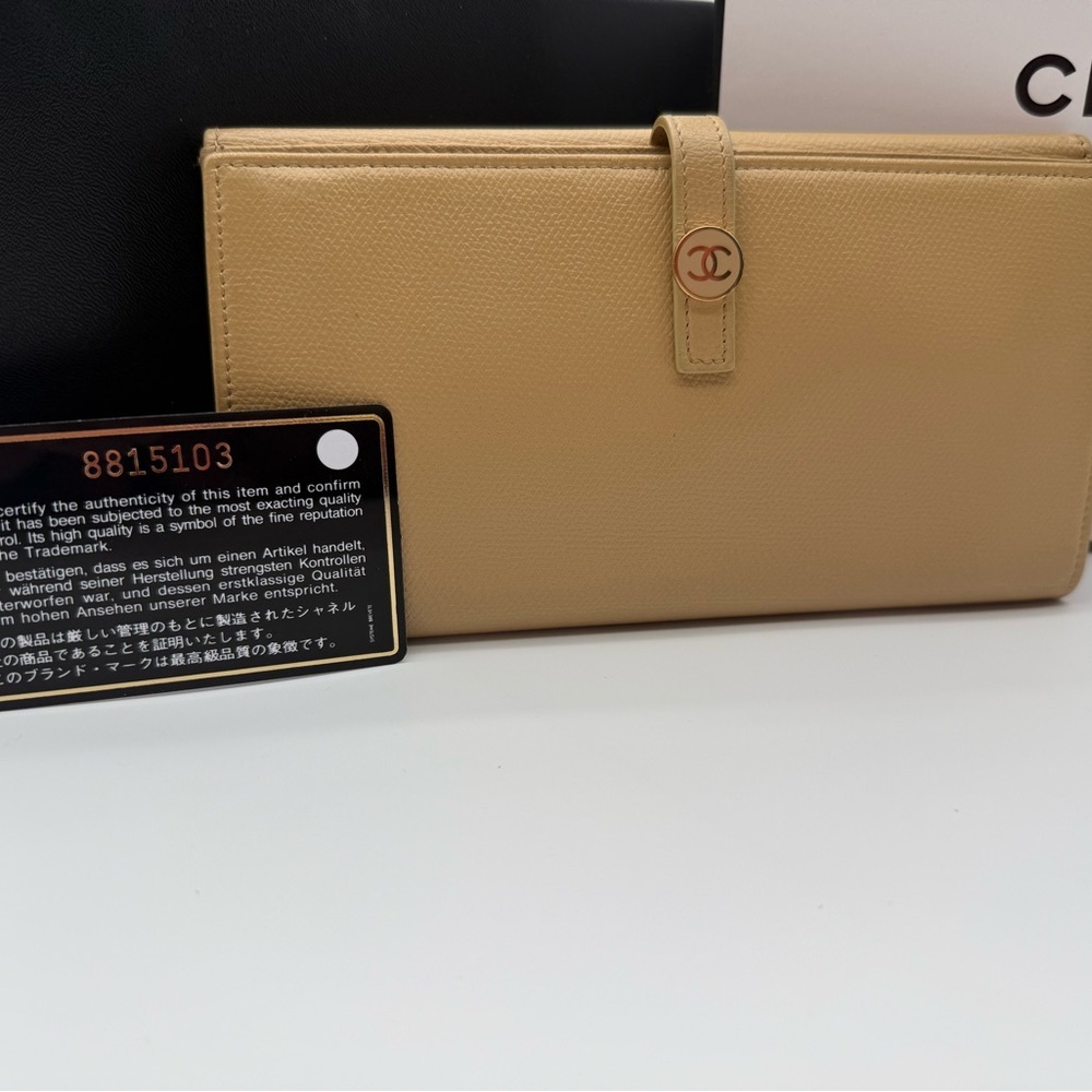 CHANEL Coco Button bi-fold long wallet